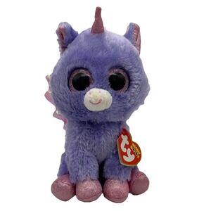 Ty Beanie Boos - ATHENA the Purple Pegasus 6 Inch Claire's Exclusive Tags 6"